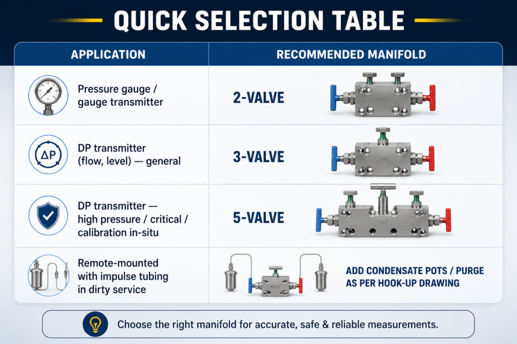 Quick Selection Table
